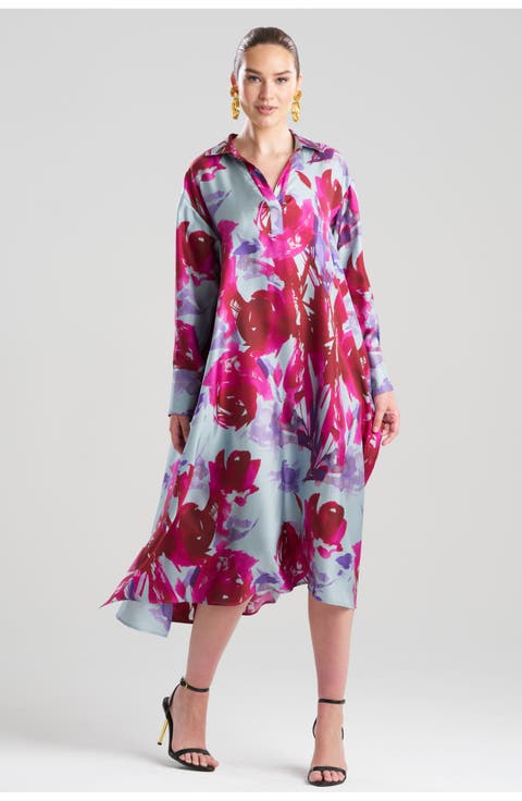Mira Silk Twill Oversized Shirt Dress