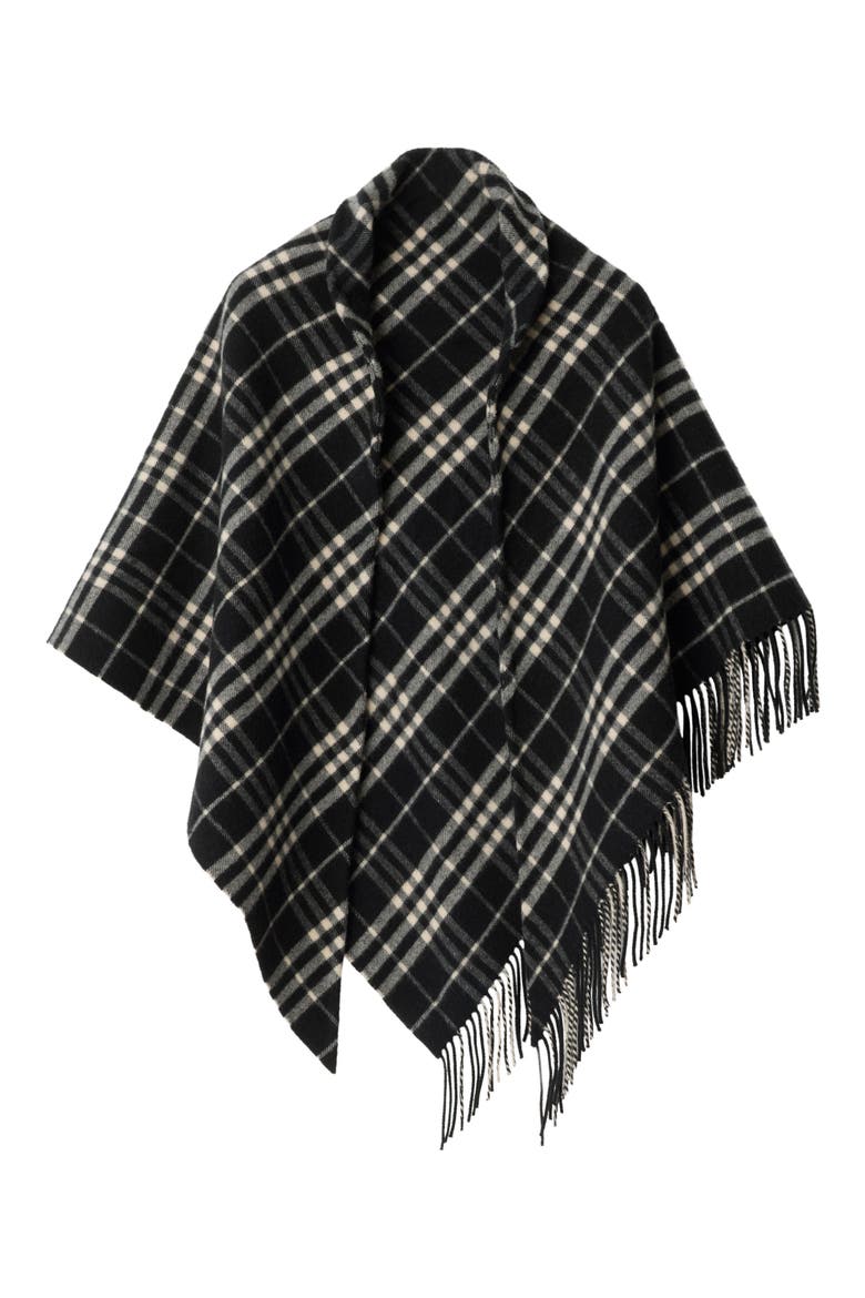 Medium Check Wool & Cashmere Cape, Main, color, BLACK/ CALICO IP CHK