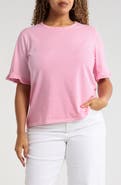 Jones New York Stripe Frill Sleeve Stretch Cotton Top