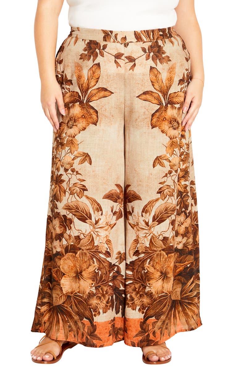 City Chic Swept Away Wide Leg Pants, Main, color, Swept Away