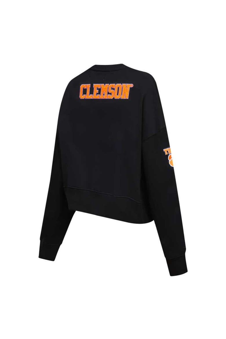 Women's Black Clemson Tigers Classic 3-Hit Pullover Sweatshirt, Alternate, color, Black