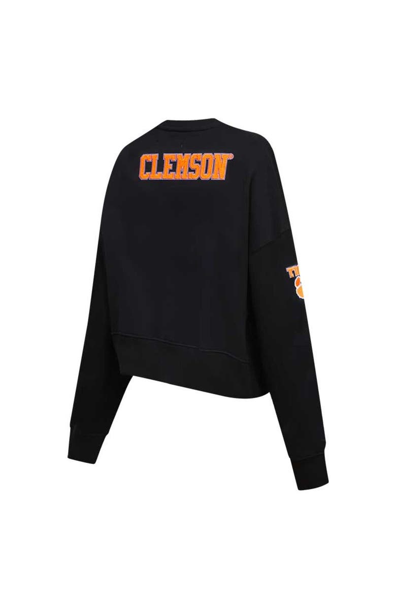 Post Women's Black Clemson Tigers Classic 3-Hit Pullover Sweatshirt, Alternate, color, Black