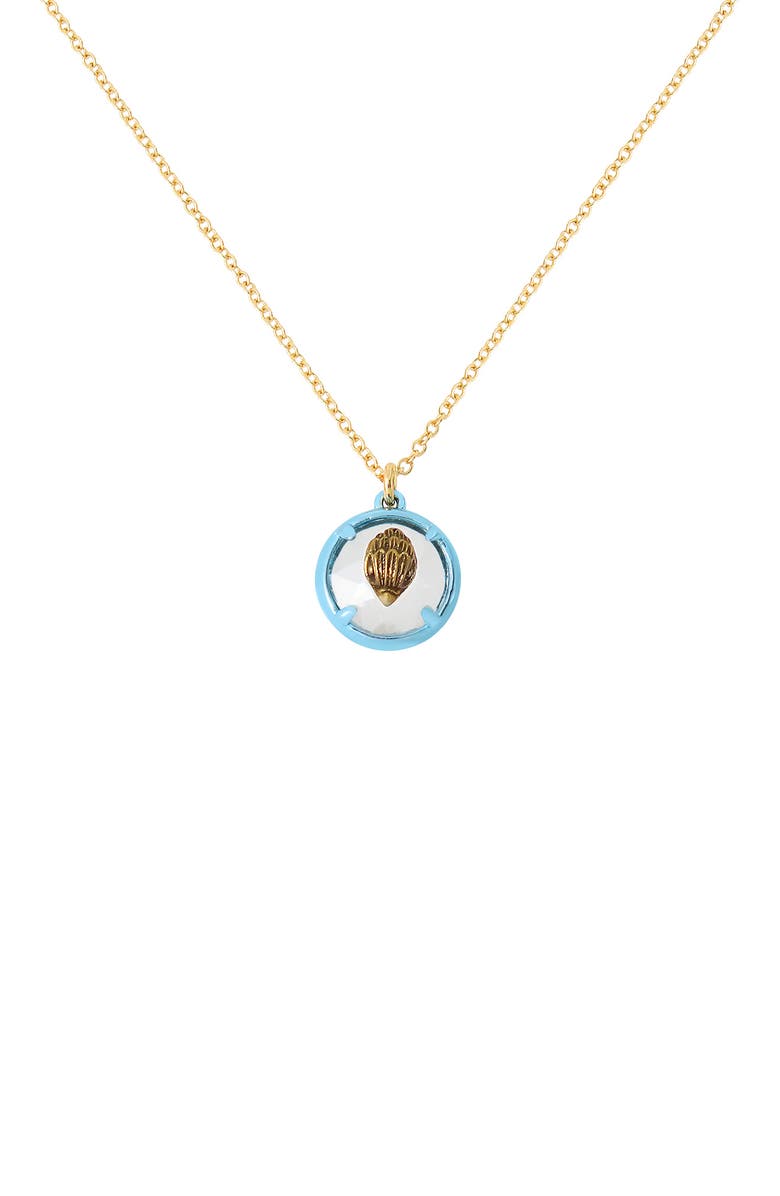 Kurt Geiger London Eagle's Head Crystal Pendant Necklace, Main, color, 