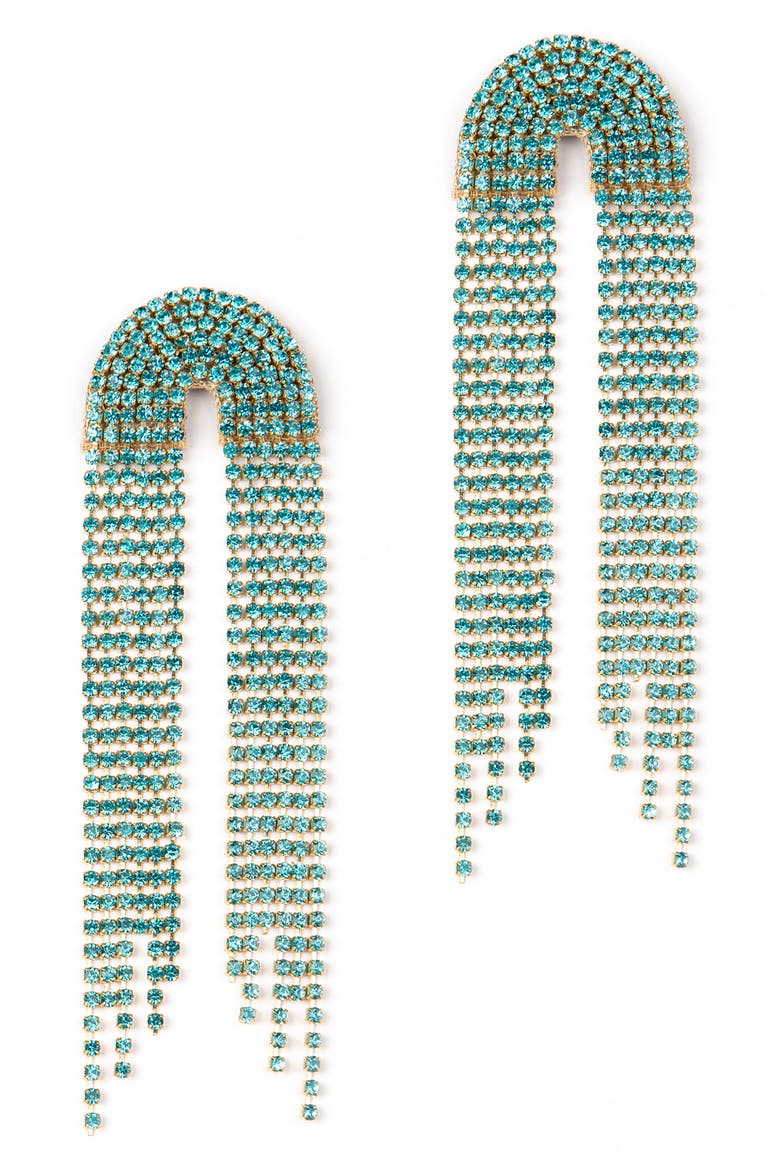 Warren Crystal Drop Earrings, Main, color, TURQUOISE
