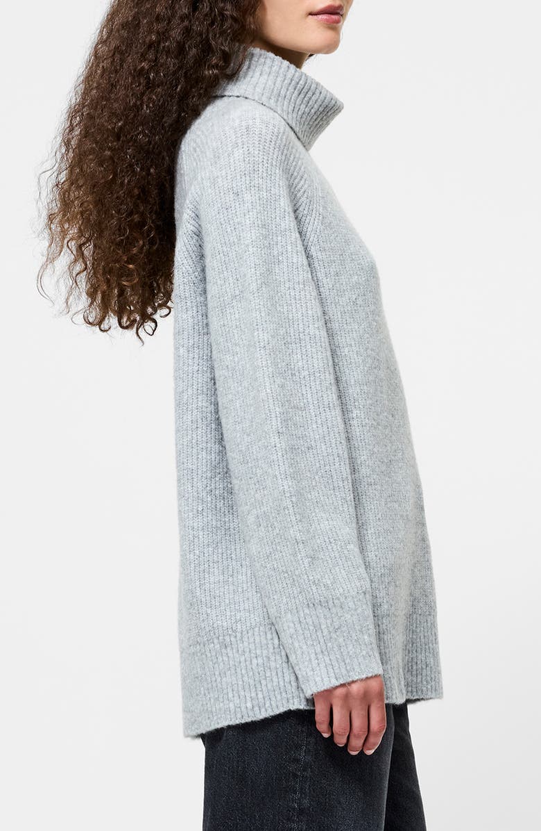 French Connection Emilia Oversize Turtleneck Sweater, Alternate, color, Light Grey Melange