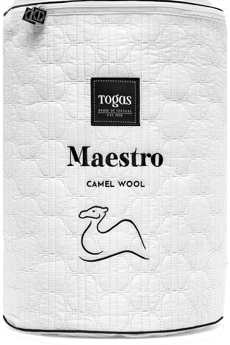 Maestro camel wool comforter, Alternate, color, White