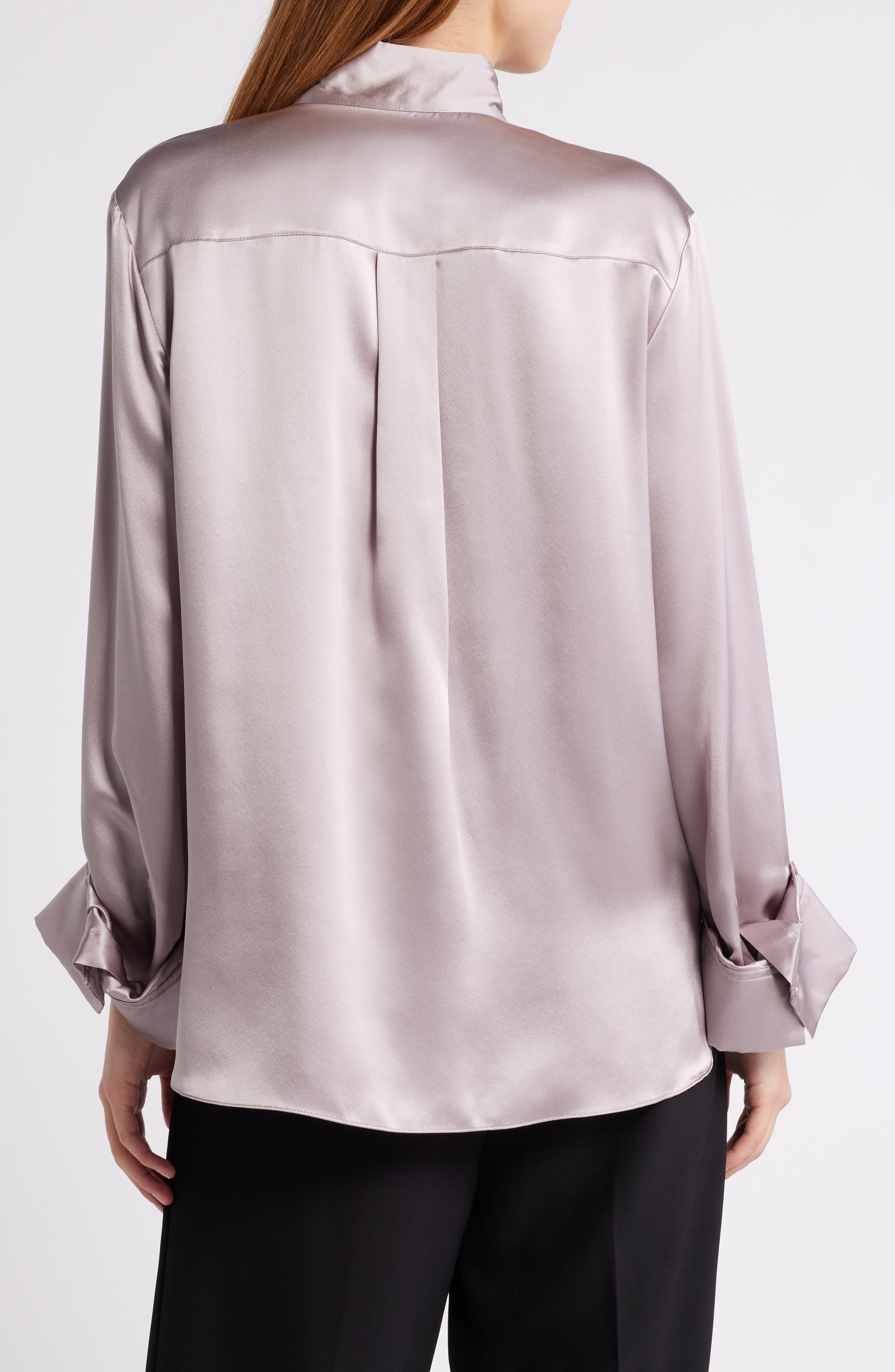 Tie Neck Silk Shirt - image 2