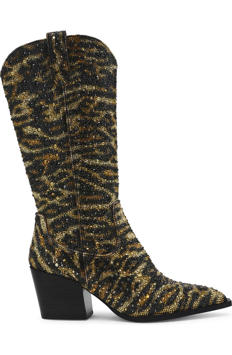 Betsey Johnson Cash Embellished Western Boot, Alternate, color,