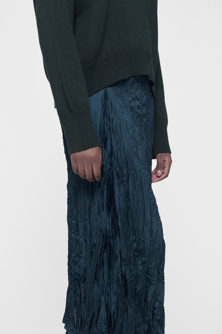Asymmetric Plisse Skirt, Alternate, color, Green