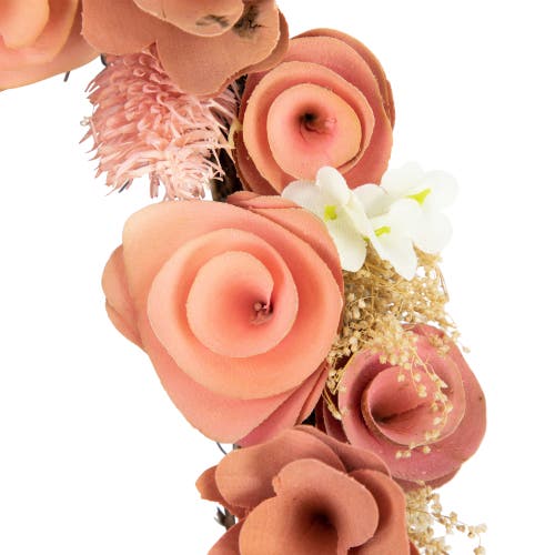 Northlight 10" Wooden Heart Spring Wreath With Butterflies In Pink