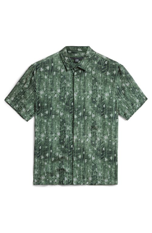 John Varvatos Sean Short Sleeve Button-up Shirt In Clover Green