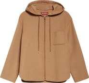 Max Mara Studio Mini Virgin Wool Blend Hooded Jacket