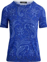 Lauren Ralph Lauren Paisley Cotton Blend Sweater