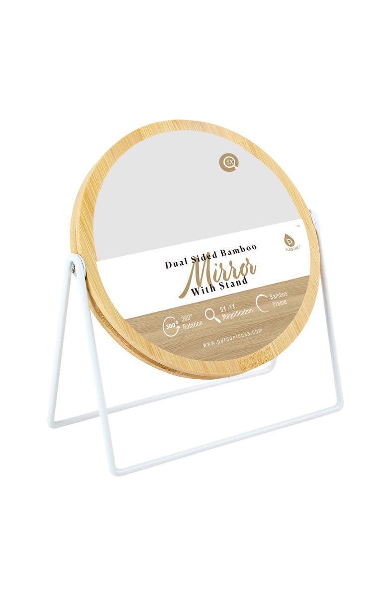 PURSONIC Dual-Side Mirror with Seamless 360° Rotation, Alternate, color, Ivory