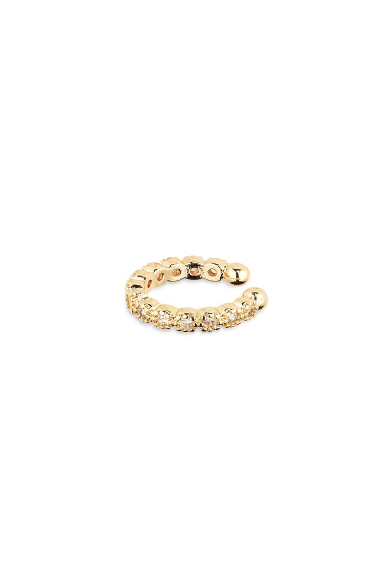 Halo CZ Ear Cuff, Main, color, GOLD