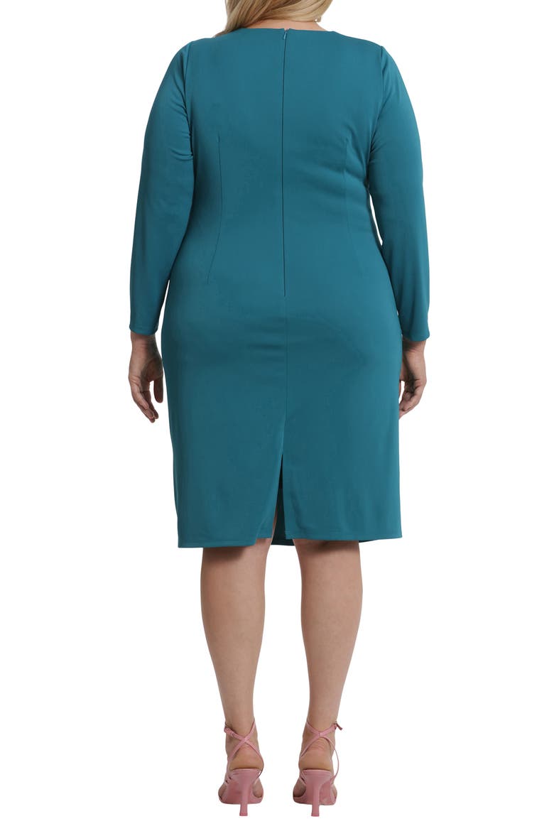 Ruched Long Sleeve Sheath Dress, Alternate, color, OCEAN DEPTHS
