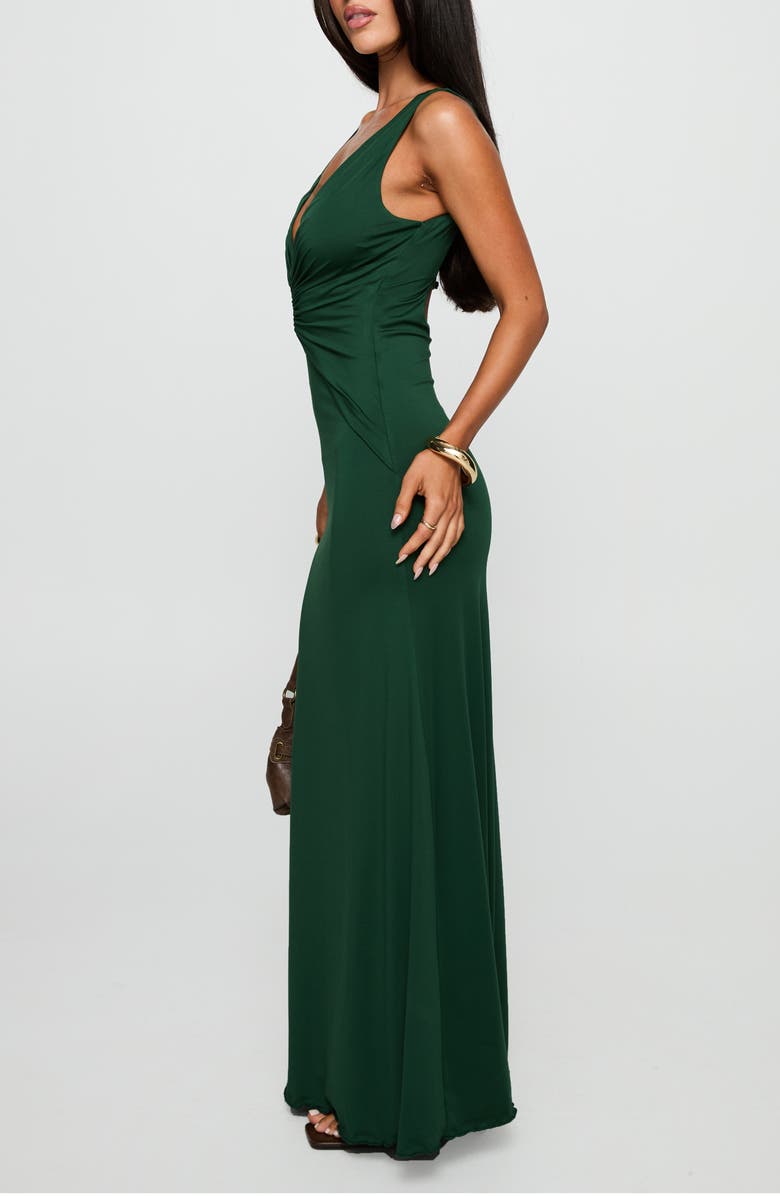 Princess Polly Frederica Plunge Neck Maxi Dress, Alternate, color, Forest Green
