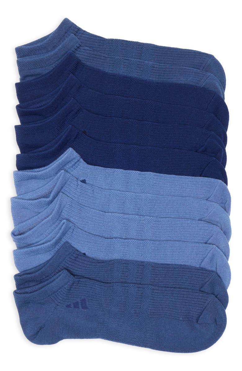 adidas Superlite 3.0 6-Pack Assorted Ankle Socks, Main, color, Dark Blue/ Indigo/ Crew Blue