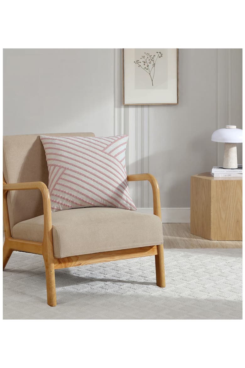 Asymmetrical Stripe Bouclé Accent Pillow, Alternate, color, SEPIA-ROSE