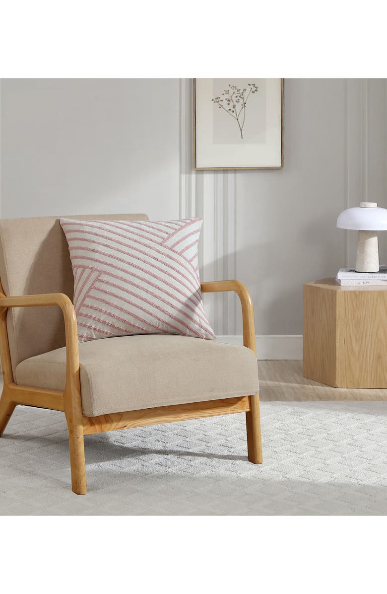 Tahari Asymmetrical Stripe Bouclé Accent Pillow, Alternate, color, Sepia-Rose