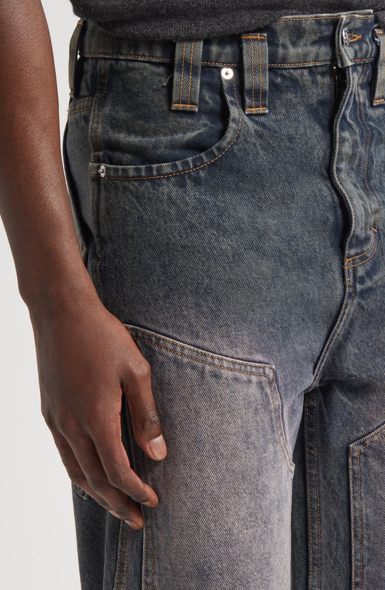 Eckhaus Latta Double Knee Baggy Jeans, Alternate, color, Moon Rock