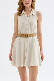 Monlicia Mono Belted Mini Shirt Dress