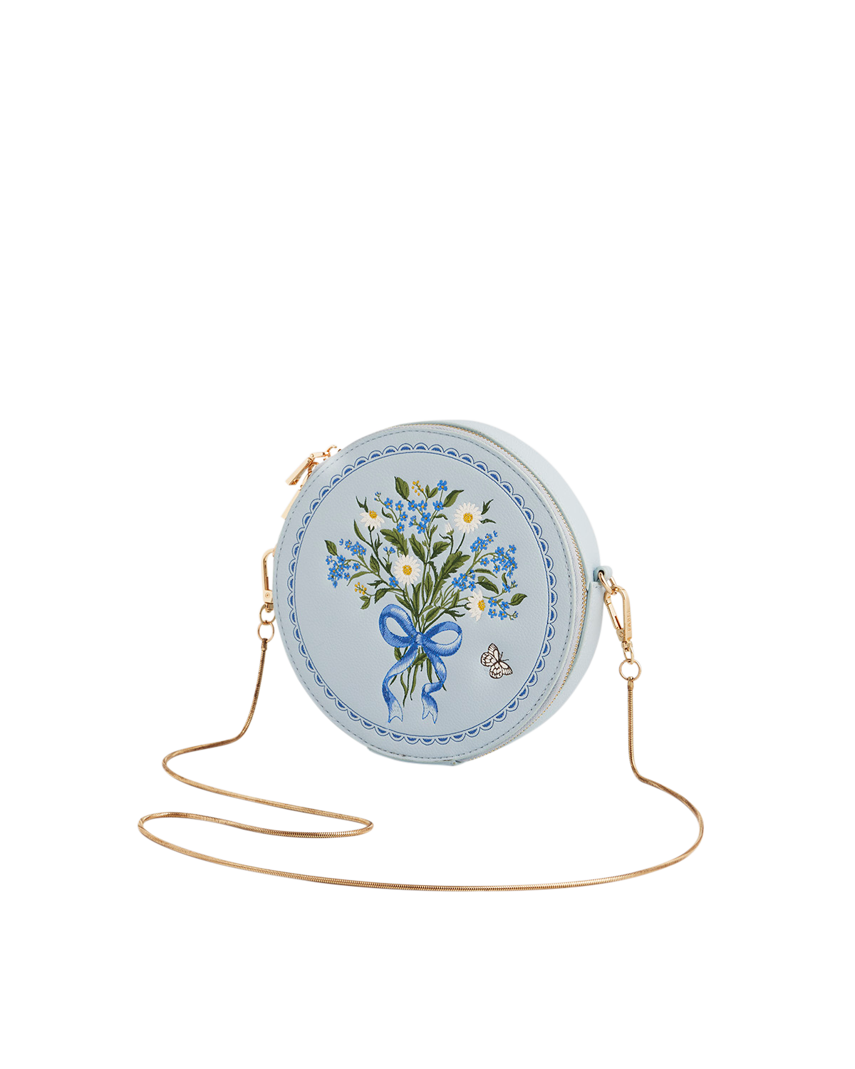 Fable England Isabel Floral Bow Embroidered Circle Purse, Alternate, color, Light/Pastel Blue
