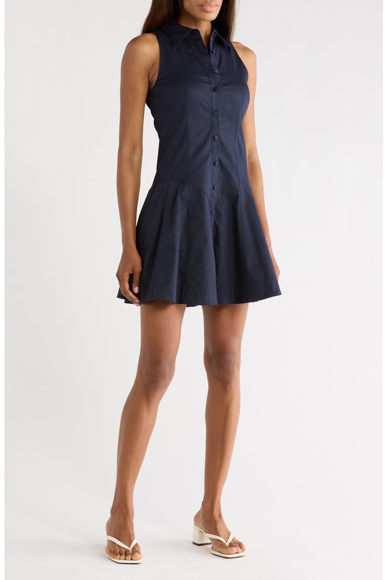 Poppy Sleeveless Stretch Twill Shirtdress, Main, color, NAVY