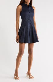 Cinq à Sept Poppy Sleeveless Stretch Twill Shirtdress