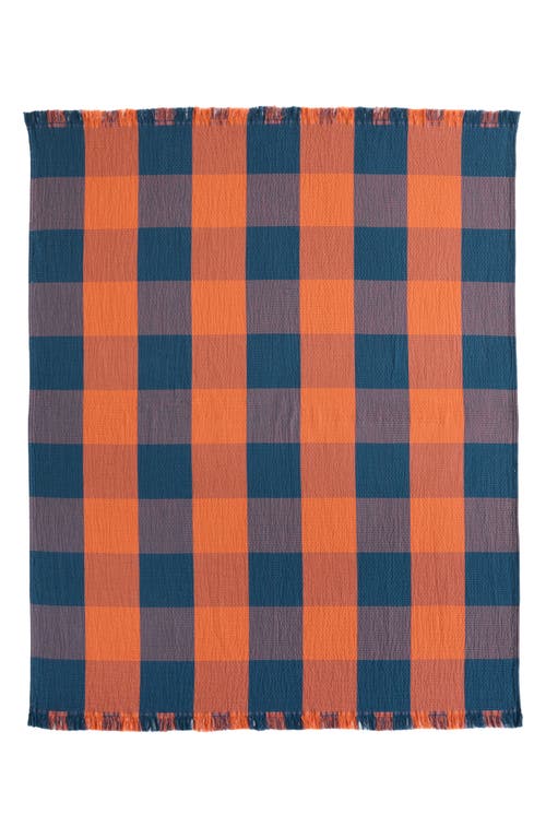 Pendleton Reversible Fringe Organic Cotton Throw In Brown