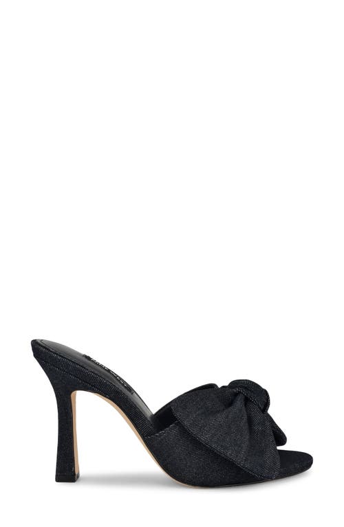 Nine West Women's Trina Bow Tapered Heel Slip-on Sandals In Dark Blue 401
