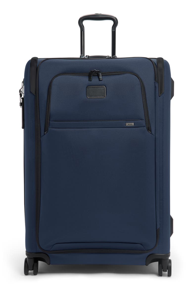 Alpha Large Dual Access Expandable Checked Luggage, Main, color, NAVY