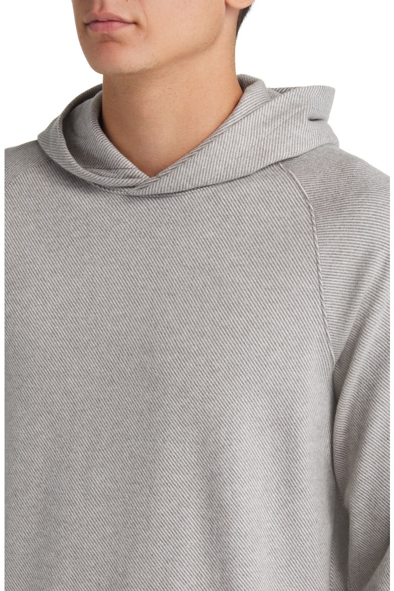 Broken Twill Hoodie, Alternate, color, HEATHER GREY/ OFF WHITE
