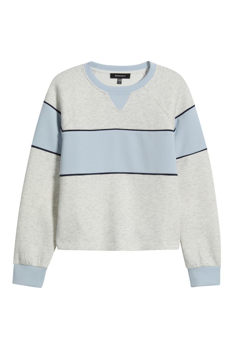 Colorblock Sweatshirt, Main, color, HEATHER CREAM/ XENON BLUE