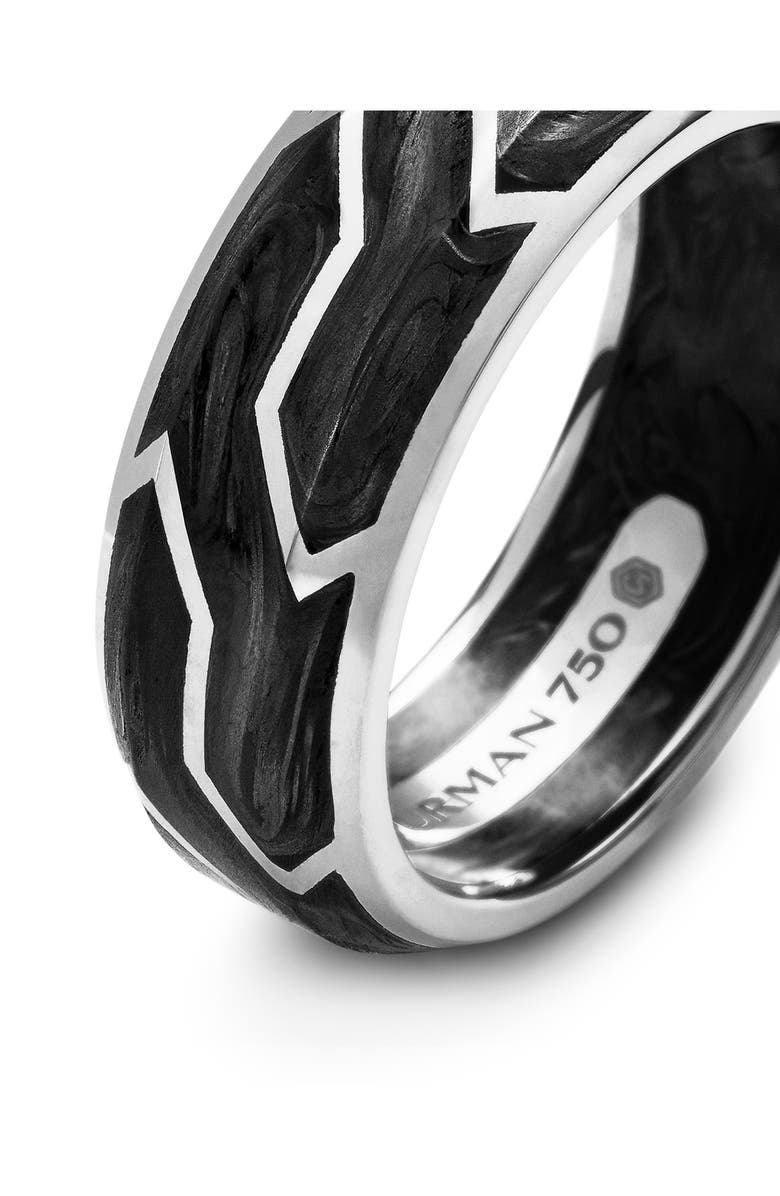 David Yurman Forged Carbon Band Ring in 18K White Gold, Alternate, color, White Gold/ Forged Carbon