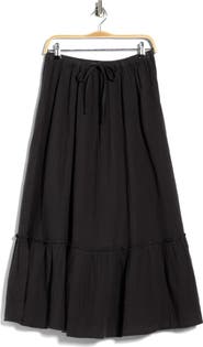 Abound Tiered Cotton Gauze Maxi Skirt