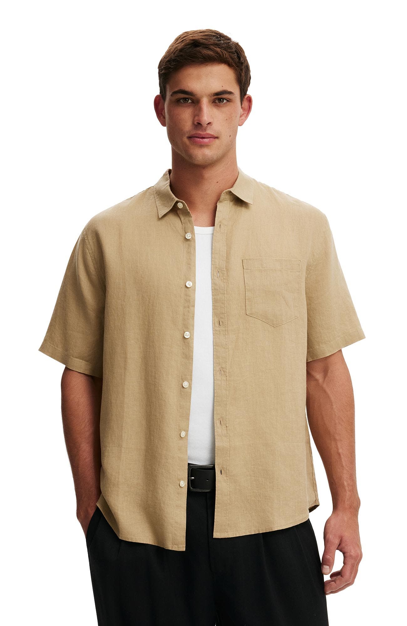 Men's Relaxed Linen Short Sleeve Shirt - image 5