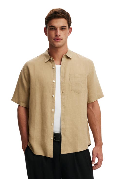 Men's Relaxed Linen Short Sleeve Shirt