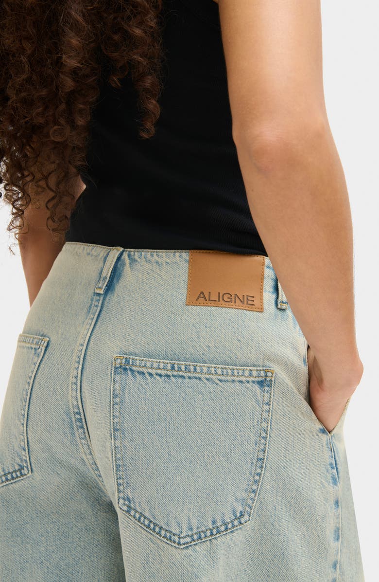 ALIGNE Christina Cuffed Barrel Leg Jeans, Alternate, color, Cloud Blue