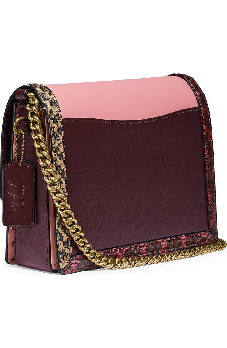 COACH x Jennifer Lopez Hutton Colorblock Leather & Genuine Snakeskin Convertible Shoulder Bag, Alternate, color,