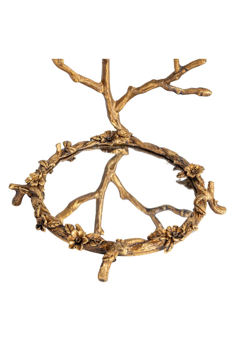 Jewelry Holder with Bird Detail, Alternate, color, Gold