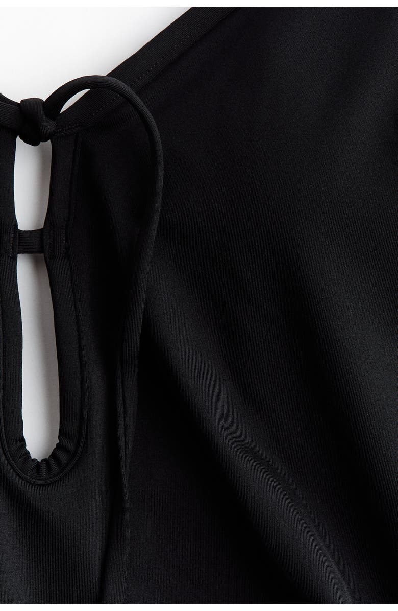 H&M Padded-cup High Leg Swimsuit, Alternate, color, Black