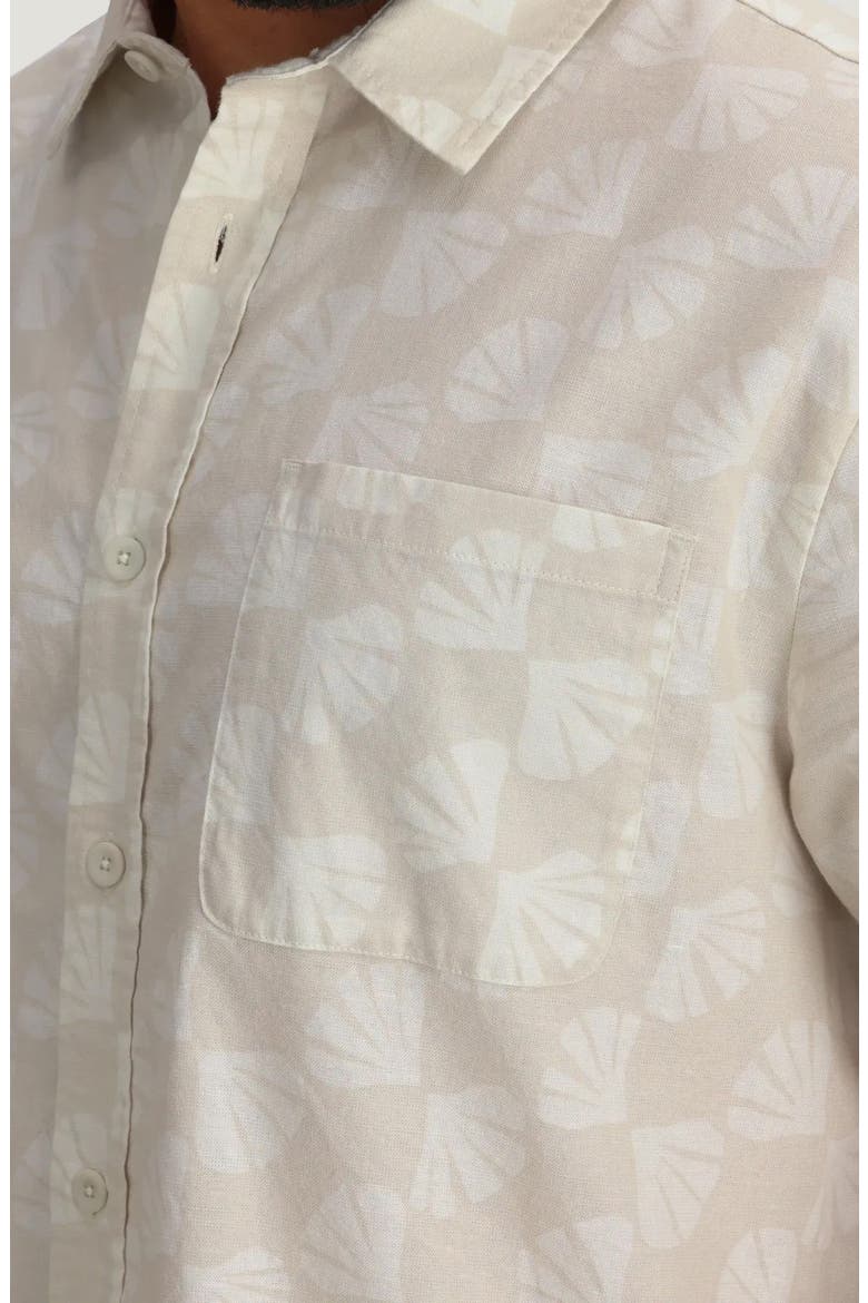 Harbor Short Sleeve Button-Up Shirt, Alternate, color, SEA SCALLOP PRINT BIRCH