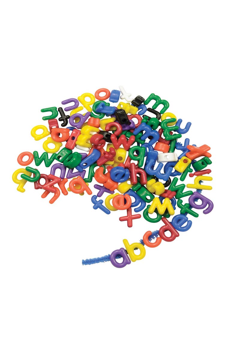 Lacing Lower Case Letter Beads & Chenille Stems, Alternate, color, Multicolored