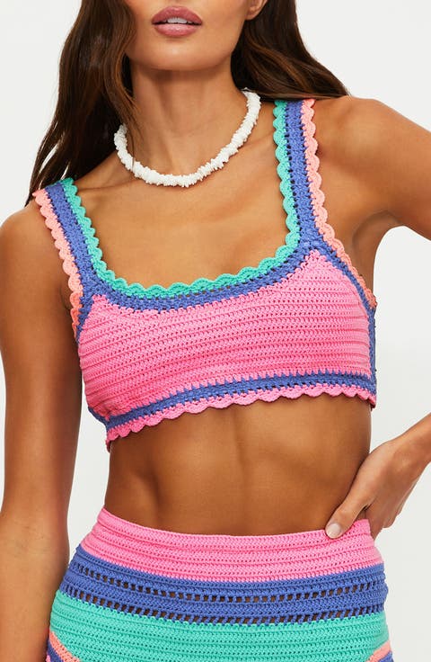 Andy Crochet Colorblock Bikini Top