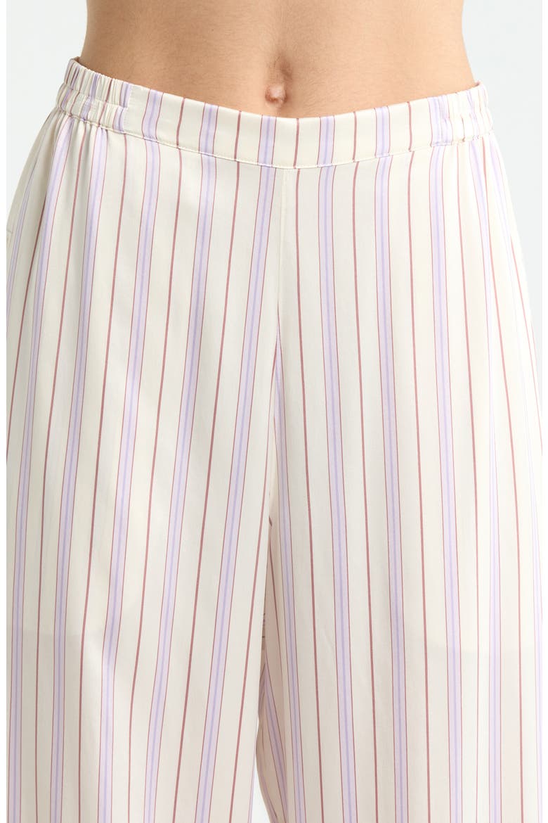 Washable High Waist Silk Pajamas, Alternate, color, WISTERIA STRIPE