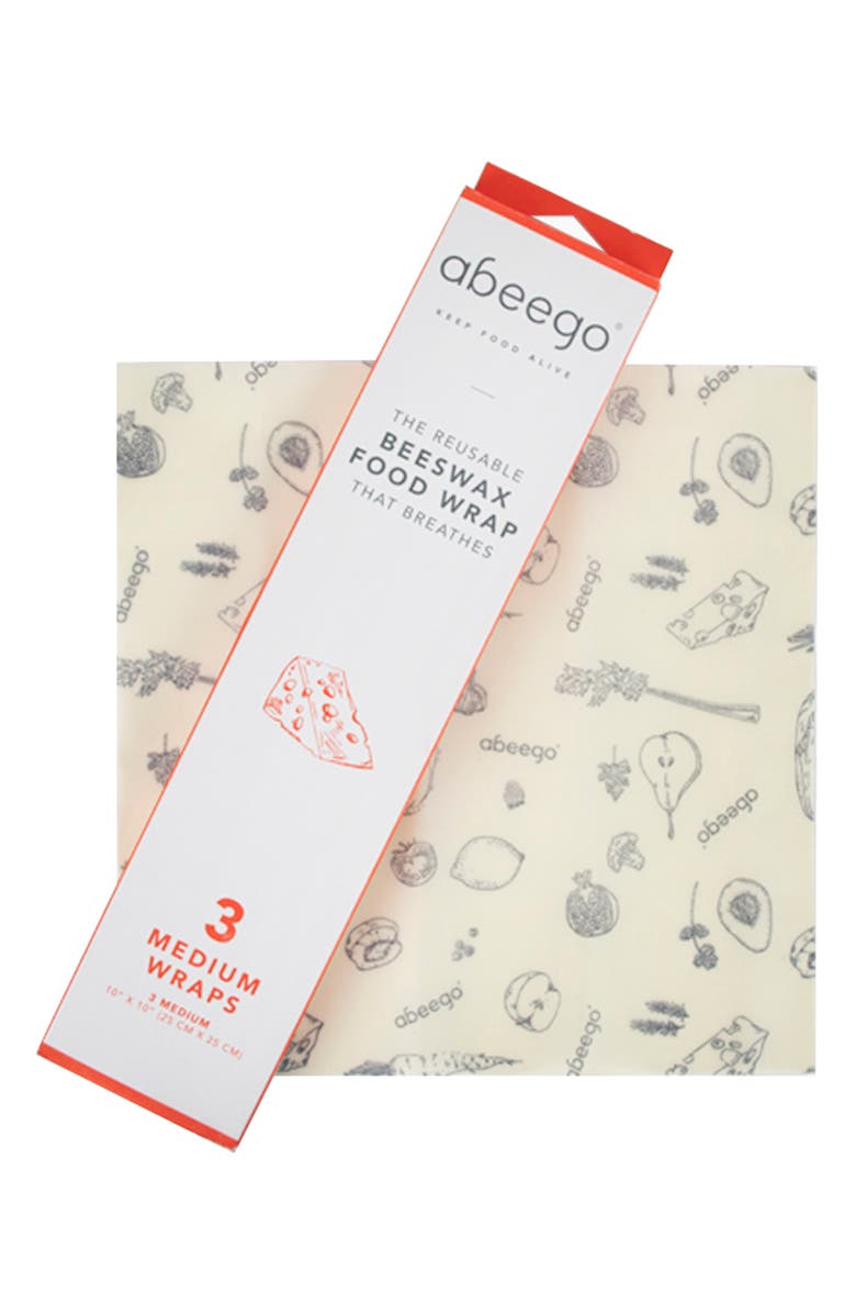 Package Free x Abeego 3-Pack Medium Reusable Beeswax Food Wraps, Main, color,
