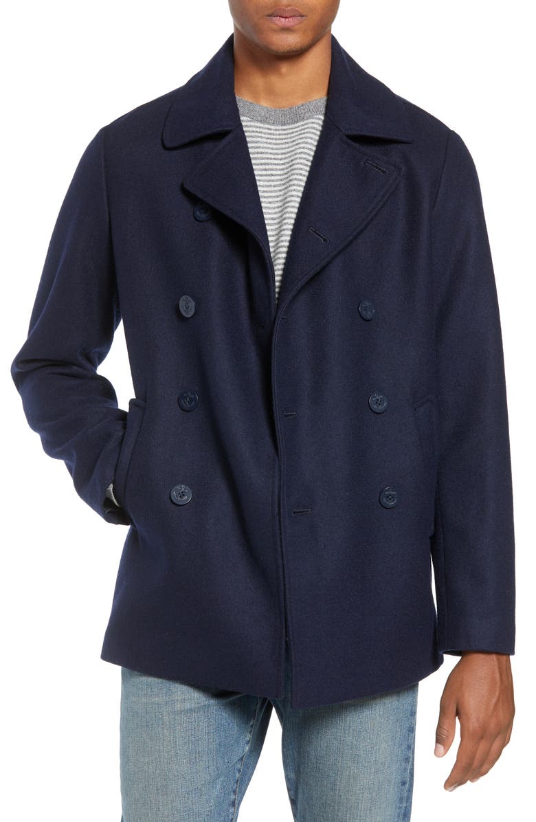 life/after/denim Slim Fit Wool Blend Peacoat, Main, color,