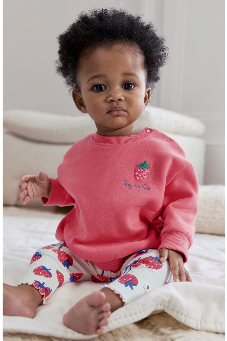 Berry Sweatshirt & Leggings Set, Alternate, color, RED