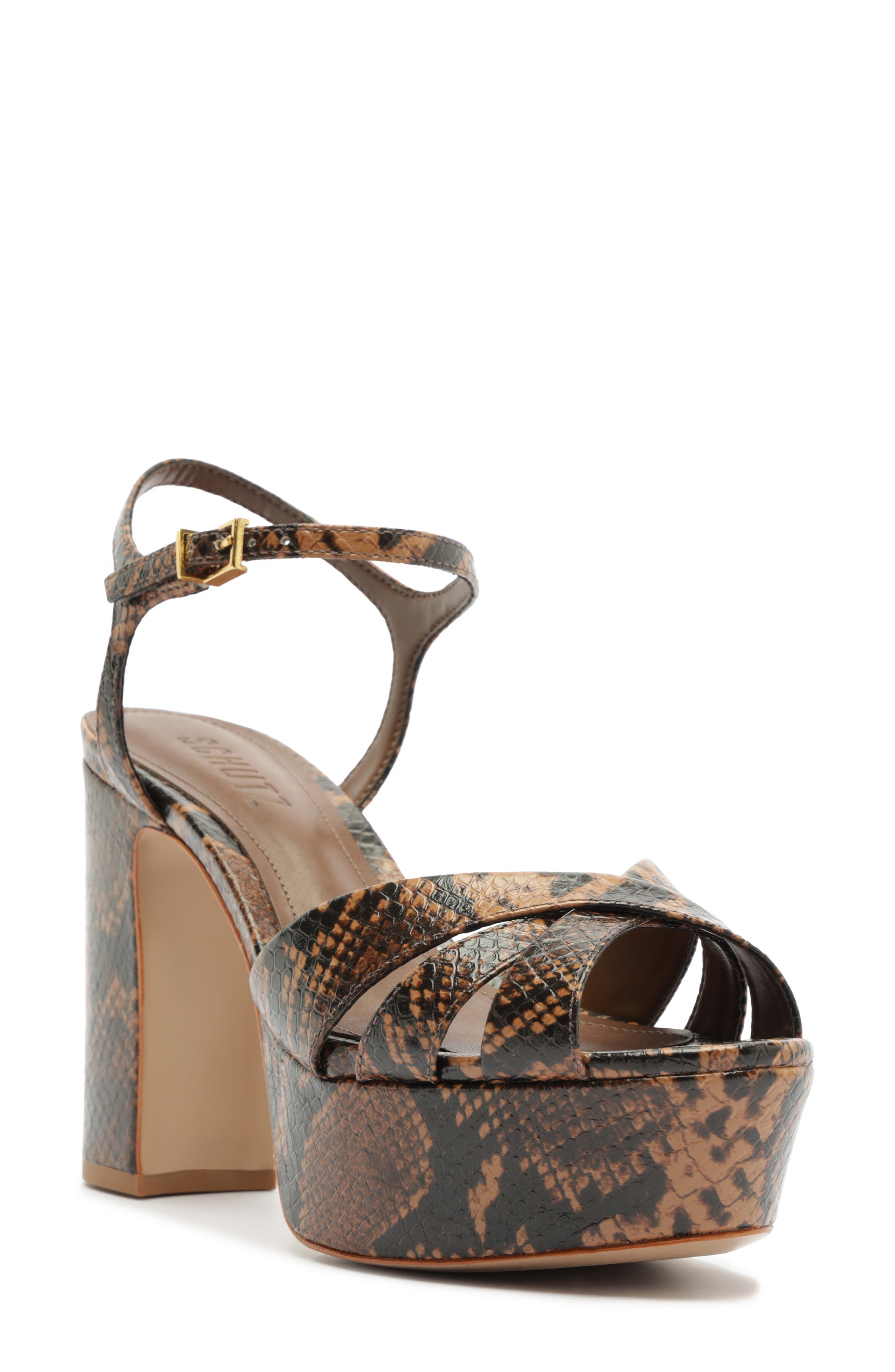 Schutz Keefa Kitten Heel Sandal, Main, color, Pecan Brown